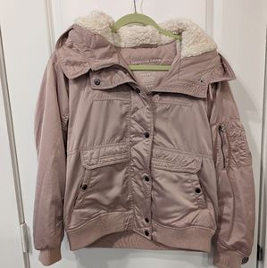 Pink American Eagle Bomber Jacket - M